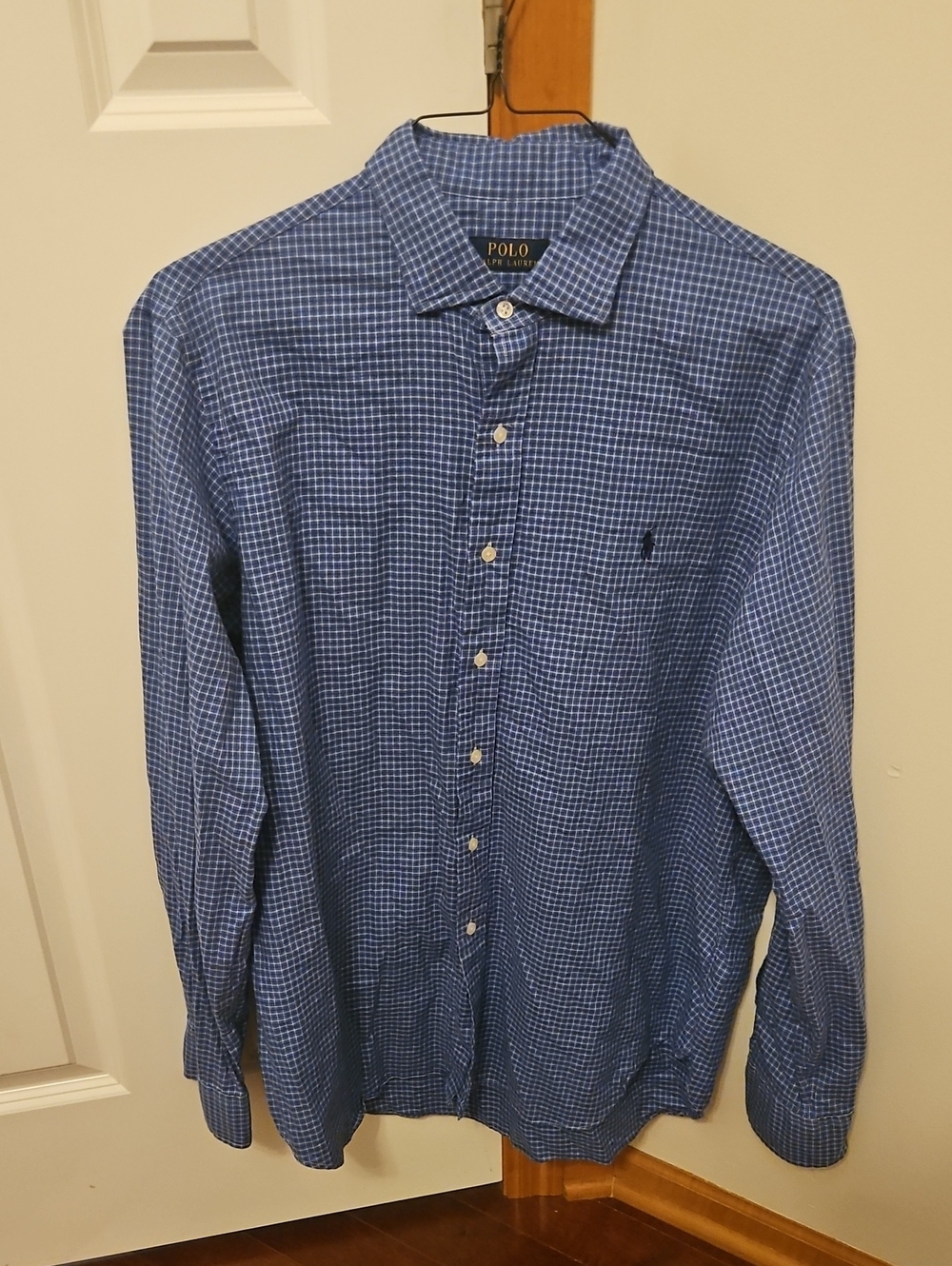 Polo by Ralph Lauren Blue Check Cotton Button-Down Shirt